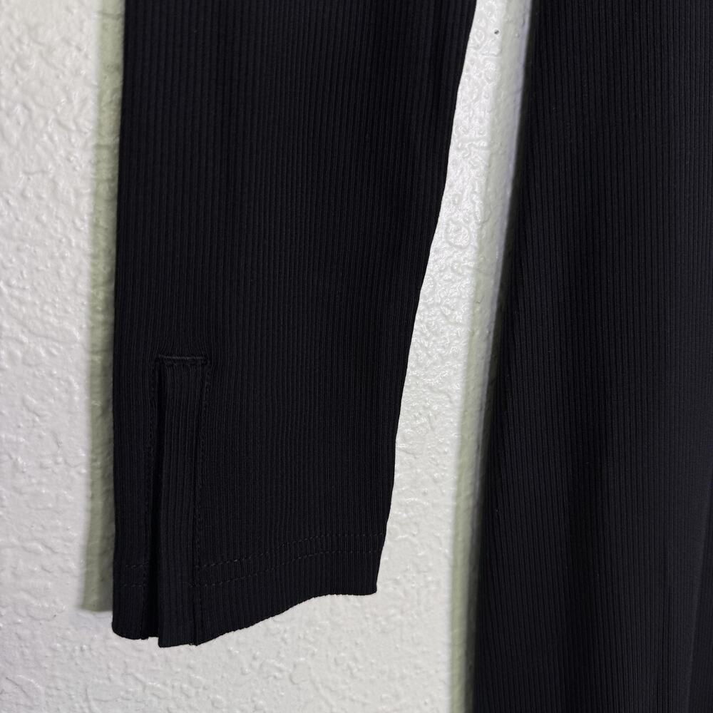 Travis Mathew Cloud Rib Retreat Dress Womens Large Black Rib Knit Midi NEW - Picture 5 of 11